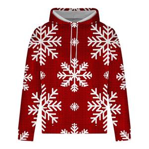 Sweatshirts de Noël pour hommes 2025 – Nouveaux sweats à capuche tendance à manches longues imprimés flocons de neige pour Noël, grandes tailles - Product Image 2
