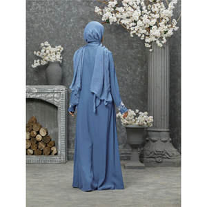 Abayas Casuales de Tela de Memoria Sólida Personalizadas de Moda para Mujer, Bordadas, con Cremallera, Transpirables, Ecológicas, 100% Poliéster - Product Image 5