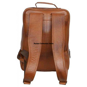 <b>15</b> <b>Inch</b> Leather <b>Laptop</b> <b>Backpack</b> - Brown Color Student Bag for School - Product Image 3