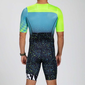 Precio bajo Venta caliente Transferencia de calor Impreso Pecho Cremallera Frontal Personalizable Uniforme de Triatlón de alta calidad Producción de Pakistán - Product Image 2