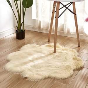 Tapis décoratif moderne en laine et soie, à poils de 5-6 mm, en forme de fleur, touffeté, pour la maison - Idéal pour la décoration de la chambre d'enfant - Product Image 1