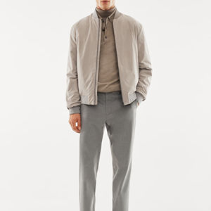 Blouson Bomber Léger en Polyester pour Hommes, Logo Personnalisé OEM, Col Montant, Blouson d'Hiver avec Fermeture Éclair, Blouson Bomber - Product Image 2