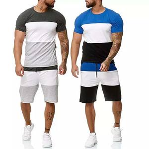 New Fashion Track suits Summer <b>Men</b> Sets Two Piece Polyester Cotton T Shirts And <b>Shorts</b> Set <b>Short</b> Tracksuit - Product Image 3