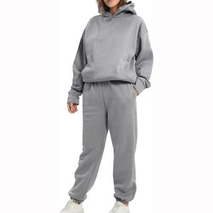 Survêtement vierge avec logo personnalisé Survêtement de survêtement unisexe Ensemble 2 pièces pour femmes Sweat-shirt décontracté Survêtement Jogger Survêtements pour femmes - Product Image 1