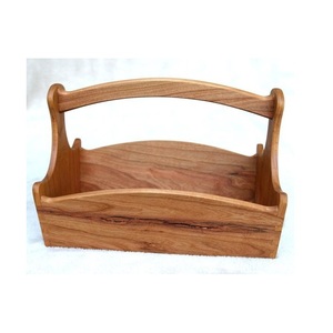 <b>Wooden</b> Caddy <b>Box</b> with Handle Unpainted Decorative Caddy Holder for Home and bar Decoration - Product Image 4