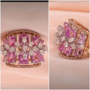 Beautiful Flower 18kt Rose Gold Diamond Women's <b>Statement</b> <b>Ring</b> IGI Certified Party Wear Evening Events Wedding - Product Image 2