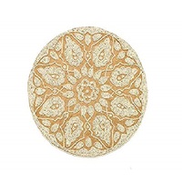 Sous-verre/serviette de table moderne de haute qualité en jute, rond, perlé, diamètre 300 mm, épaisseur réglable et personnalisable