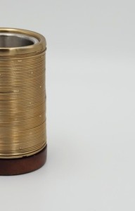 Luxury Metal Incense <b>Burner</b> <b>Wooden</b> Base Metal Inner Cup Gold Finish Cylindrical Design Aromatherapy Holder <b>For</b> Middle Eastern - Product Image 5