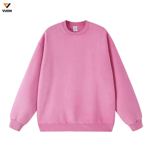 Sudadera extragrande de algodón pesado para hombre 2024, diseño de cuello redondo con estampado de lavado ácido y cuello grueso, hombro caído para invierno - Product Image 6