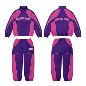 Ensemble survêtement d'entraînement en coton uni léger et ajusté personnalisé pour l'hiver, veste à capuche imperméable et pantalon de jogging pour la course à pied - Product Image 6