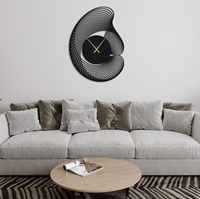 Jam Dinding Logam Jarum Kuarsa Abstrak Elegan Tanpa Suara Tik-tok Desain Modern untuk Kantor dan Ruang Tamu dengan Harga Grosir