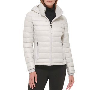 Chaqueta Acolchada con Capucha y Cremallera para Mujer, Transpirable, de Invierno, Relleno de Poliéster, Informal, Cálida, Larga, al por Mayor - Product Image 3