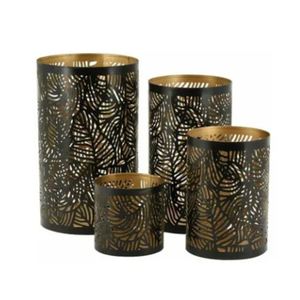 Wholesale Handcrafted Metal Cutwork Votive Holder Decorative Bronze Finish Floral Pattern <b>Tealight</b> <b>Candle</b> Lantern For Home Decor - Product Image 6