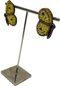 Pendientes de mariposa, cuentas de semillas hechas a mano, bordado colorido, joyería con cuentas de lentejuelas, diseño único, declaración, accesorios de moda - Product Image 4