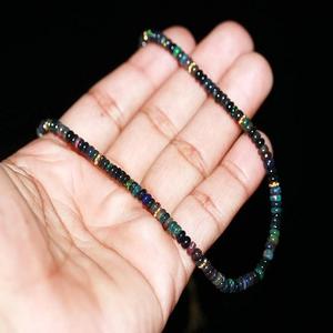 Black Ethiopian Fire <b>Opal</b> Beaded <b>Necklace</b> Handmade Jewelry Gift Third Party Certified 925 Sterling Silver <b>Gold</b> Plated Hindu - Product Image 5