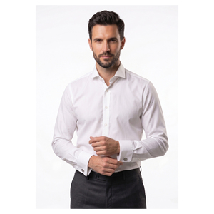 Chemise de smoking pour marié avec col à revers, double boutons de manchette, nœud papillon et ensemble de boutons de manchette - Product Image 2