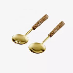 White Color FLORAL HANDLE Home Multicolor <b>Salad</b> <b>Server</b> Set of 2 Set of Handmade <b>Wooden</b> <b>Salad</b> <b>Server</b> Spoons Forks Utensils - Product Image 5