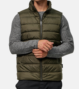 Veste matelassée coupe-vent unie de fabrication industrielle, épaisse, chaude pour l'hiver, fermeture éclair, sport, fitness, décontractée, streetwear - Product Image 2