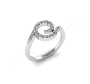 Haute qualité personnalisable 925 argent Sterling Zircon lettre anneau lunette pierre écologique à la mode mariage fiançailles cadeau filles - Product Image 1