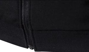 Sweat-shirts à fermeture éclair personnalisés pour hommes, en coton/polyester épais, coupe-vent/imperméable, respirant, uni, avec logo imprimé - Product Image 6