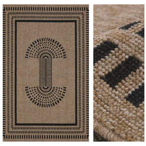 Wholesale Handmade Jacquard <b>Braided</b> Flat Weave Eco-Woven Jute Abstract Non-Slip Reversible Modern Multicolor Rug - Product Image 3