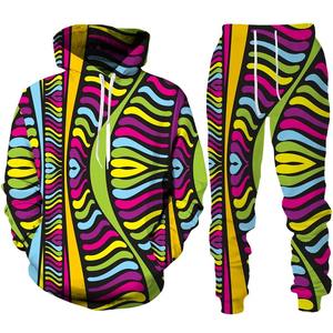 Conjunto Deportivo de Invierno para Hombre y Mujer, Sudadera con Capucha + Pantalones, 2 Piezas, Estilo Étnico Dashiki, Informal, Sudadera con Estampado Africano en 3D - Product Image 2