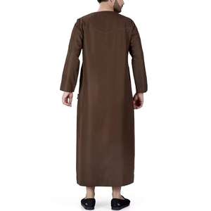 Algodón de alta calidad Dubai Jubba Thobe moda islámica para hombres marroquí Thobe árabe hombres Color sólido hombres - Product Image 2