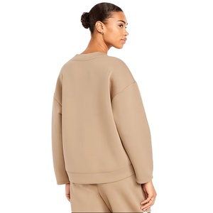 Sweat-shirt oversize tendance pour femmes, polaire doux, pull décontracté, haut à manches longues chaud pour l'hiver, pour un usage quotidien - Product Image 2