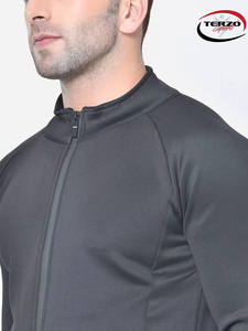 Terzo ชุดวอร์มออกกำลังกายสีดำล้วนแขนยาวสำหรับทุกเพศชุดออกกำลังกายเล่นกีฬาฤดูหนาวพิมพ์ลายได้ตามต้องการ - Product Image 5