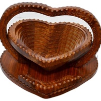 Panier de fruits pliable en bois fabriqué à la main, paniers pliables en bois à 3 compartiments, panier à ressort en bois