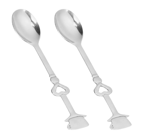 Cuillère à café finie en argent Ensemble d'outils à fromage de table Accessoires de cuisine Couverts Poignée en métal Cuillère à café - Product Image 5