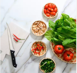 Bandeja para servir de bambú con forma de flor redonda multifuncional Tamaño personalizado Cocina decorativa y uso doméstico Plat - Product Image 5