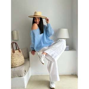 เสื้อสเวตเตอร์ไหมถักแบบลำลองสำหรับผู้หญิง พร้อมลายปักการ์ตูน - Product Image 5