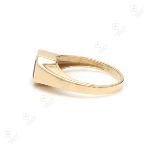 Bague classique en or massif pour hommes avec pierres précieuses 18 carats 14 carats bague octogonale en or massif taillé en émeraude naturelle pour hommes bijoux pour hommes en vrac - Product Image 3