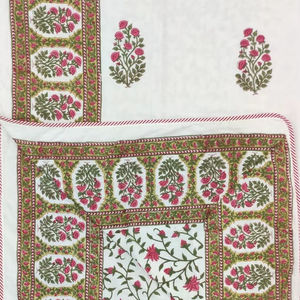 Fait à la main traditionnel réversible bloc de main imprimé coton lit simple Dohar fait artisanalement Jaipur fabriqué à la main 100% coton Dohar - Product Image 1