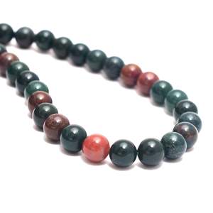 Natural Bloodstone Round <b>Loose</b> <b>Beads</b> 15 Strand Gemstone for Jewelry Making Fashion Wholesale Bulk Supply - Product Image 2