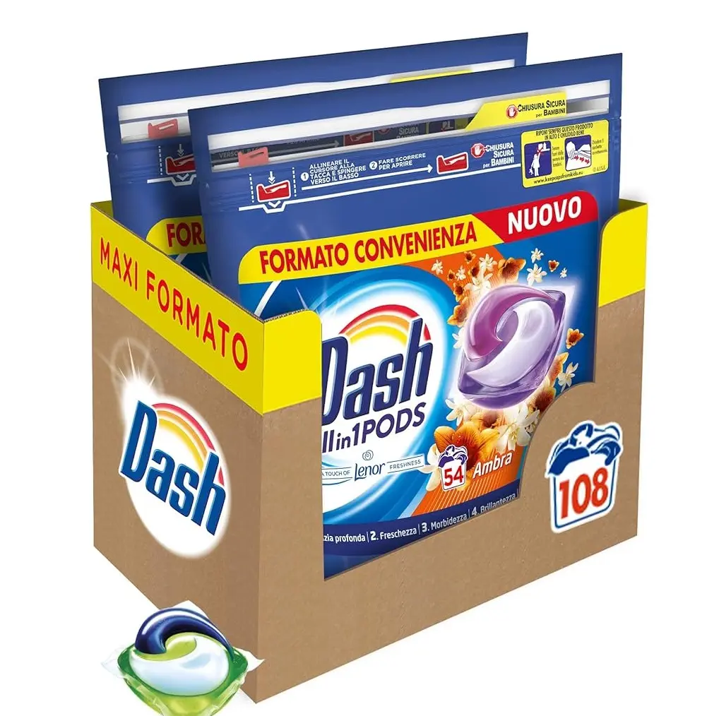 Dash All-In-One-Pods Reinigungsmittel in Kapseln 108 Waschgänge