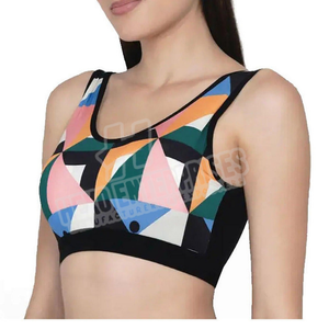Soutien-gorge de sport haute performance pour femmes avec logo personnalisé tissu anti-transpiration et maintien réglable - Product Image 2