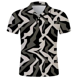 Polos pour hommes imprimés par sublimation 3D Polos en coton respirant de qualité supérieure Personnaliser le design Nouveau T-shirt polo élégant - Product Image 1
