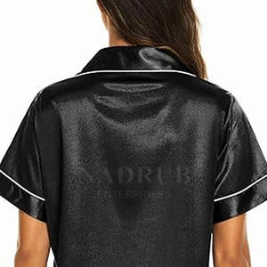 Ensemble de nuit 2 pièces pour femmes, short à manches longues avec taille élastique pour l'automne - Product Image 6