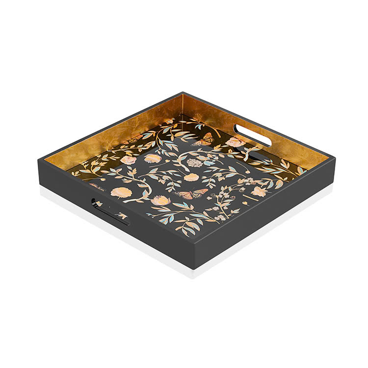 Vietnam Factory Direct High Quality Scallop Lacquer Serving Tray OEM Bar Trays Matte Glossy Finishing Good Quality Lacquerware
