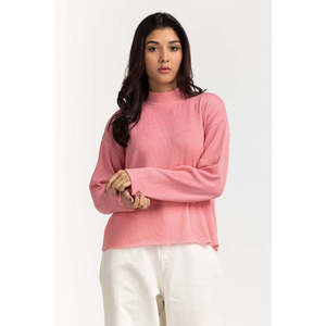 Top de Punto Rosa Básico para Mujer WM-KTP23-103 - Product Image 1