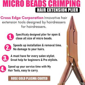 คีมต่อผมสแตนเลสที่เปิดลูกปัดนาโนดีไซน์ขากรรไกรคู่สำหรับวงแหวนขนาดเล็กแบบจีบสปริงคู่ - Product Image 2