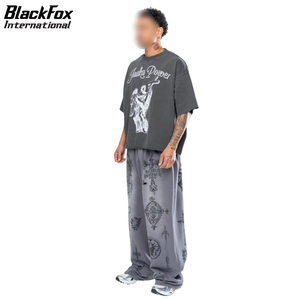 2025 à la mode unisexe Baggy pantalon de survêtement surdimensionné avec taille élastique et cordon de serrage léger en détresse lavage - Product Image 3