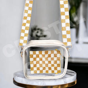 Go Elks Sangles de sac à perles de rocaille en or blanc personnalisées Accessoires de sangle de sac à main à la mode pour sacs - Product Image 2