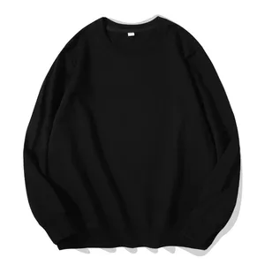 Kualitas Premium ODM katun kosong Crewneck Sweatshirt polos bahan asli Sweater pria pakaian keringat bordir kemeja leher O