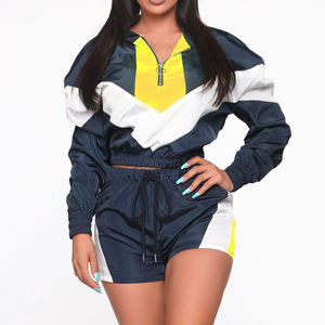 Running Jogging Training Fitness Logo Pullover Sets Chándales en blanco Windbreaker Nylon Chándal Conjunto Chándal para mujer - Product Image 2