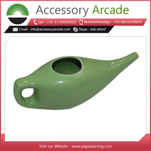 El proveedor indio ofrece una olla Neti de cerámica pintada a mano de calidad superior para la meditación, precio al por mayor - Product Image 2