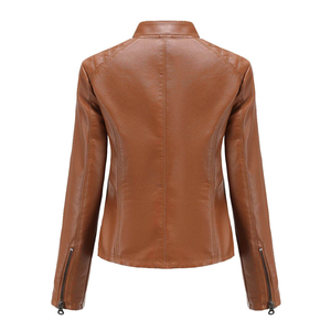 Fashion PU Jackets Womens Jackets Slim Cut Leather Inspired Coats Elegant Streetwear Outerwear For Autumn Winter Season - Product Image 3