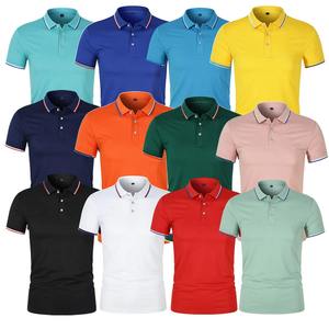 Polos à manches courtes pour hommes Printemps Été Couleur unie Col rabattu Vêtements Bleu Orange et autres couleurs au choix - Product Image 1